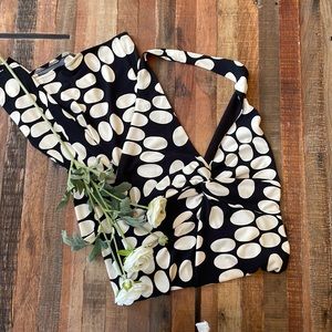 Black/Cream halter dress size 6